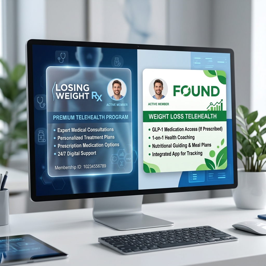 Losing Weight RX vs Found pricing and feature comparison